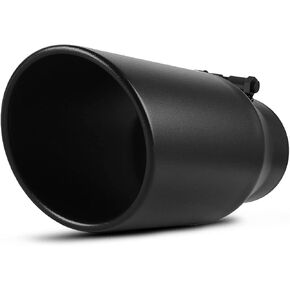 Yitamotor 3.5 "إلى 5" طرف عادم الديزل ، 12 "طرف ذيل عادم محترف محترف مقاوم للمسحوق السوداء الطويل ، 3 1/2 بوصة. أنبوب ، قطع الزاوية المدلفنة ، الترباس