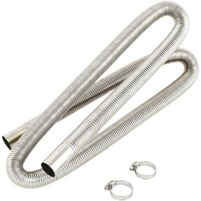 118.1 Inches Stainless Steel Exhaust Hose，iesel Heater Exhaust Pipe Flexible Exhaust Tubing Generator Flex Extension Pipe Stainless Steel 1"/2.5cm Inner Diameter