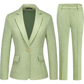 Women's Suit 2 Piece Set Business Pants Suit for Women Pinstripe Houndstooth Blazer in Kuwait