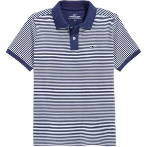 Vineyard Vines Boys Striped Edgartown Pique Pulo