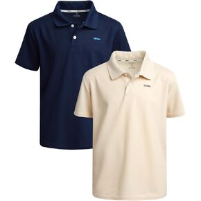 DKNY BOYS'S POLO SHIRT - 2 Pack Active Short Schost School Uniform Golf Terms for Boys ، Vistric Dry Performance Fabric (8-20) in Saudi Arabia