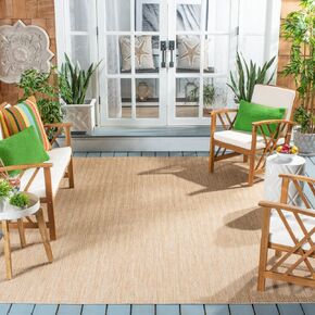 SAFAVIEH Courtyard Collection Area Rug - 9' x 12', Natural & Cream, Non-Shedding & Easy Care, Indoor/Outdoor & Washable-Ideal for Patio, Backyard, Mudroom (CY8022-03012)