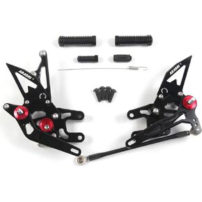 V2.0 Adjustable Rearsets Compatible with Kawasaki Ninja ZX10R ZX1000 2004-2005, Black