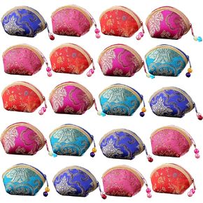 Miao Jin 20pcs حريري عملة حريرية محفظة محفظة التطريز حقيبة السكر المجوهر