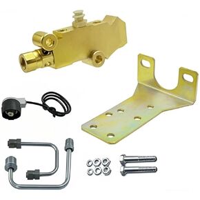 Universal brake Proportioning Valve kit Brass Replace For PV2K-2BM Disc/Drum Disc Bracket + Lines + Brake Switch Cable