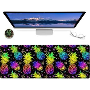 Colorful Succulent Pattern Gaming Mouse Pad – 12x31.5in Non-slip Rubber Desk Mat with Vibrant Plant Design – Large Extended Mousepad for Office Home – Deskmat Gifts for Nature Plant Lover Decor in Kuwait