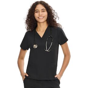 قمم منفث مراوغة ، قمم V-neck للنساء ، قم بتصميم نسائي ناعم ، رعاية سهلة مع 3 جيوب