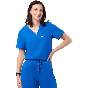 Peelz Sophia 2-Pocket V-Neck Scrub Top for Women - Soft Stretch Fabric Scrubs, Women's Nurse Scrub Tops, Slim Fit