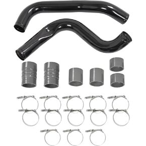 KUAFU 3" Intercooler Pipe & Boot Kit Compatible with 1999.5-2003 Ford 7.3L Powerstroke Turbo Diesel Polished Silvery Gray