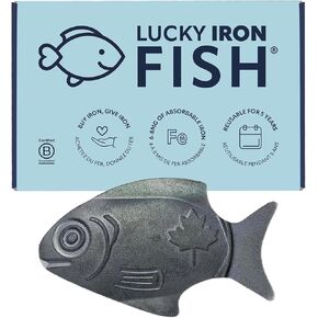 The Original Lucky Iron Fish ®. An Iron Supplement Alternative to Reduce Deficiency. NO SIDE EFFECTS. Use once daily - 5 year supply included.