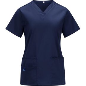 Women's V-Neck Scrub Top with 3 Pockets – Comfortable, Durable, Stretch Medical Uniform