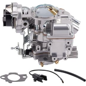 MaxPeedingRods 1 برميل كربوهيدي للكربون لفورد 4.9L 300 Cu/4.1L 250 Cu/3.3L 200 Cu Engine 1965-1985 لـ Bronco Fairmont Granada Econoline F100 F150 F250 F350 ، Automatic Choke