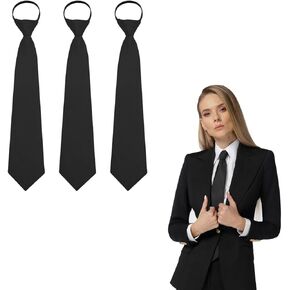 Red Tie 3.15" Adjustable Pre-tied Necktie for Women