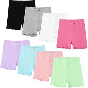 8 Pack Girls Shorts Toddler Biker Shorts Girl Under Dress Shorts Cartwheel Shorts Kids Safety Shorts