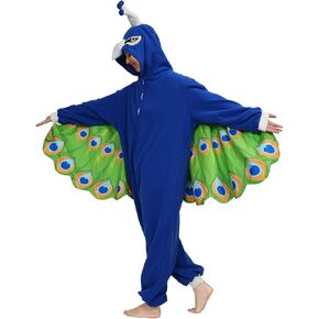 زي Peafowl للبالغين ، Peafowl Onesie Pajamas for Women ، Cosplay Halloween