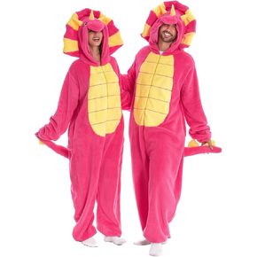 HSCTEK Luxury Double-sided Flannel Fleece Adult Dinosaur Onesies with Hoodie