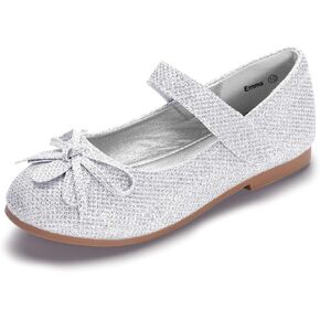 Hehainom Girls Girls Dress Shoes ، Flower Toddler/Little Kid Girl Shoes ، Bowknot Mary Jane Ballerina Flat Shoes for School Party