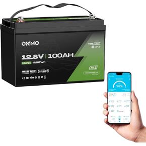 OKMO 12V 15AH LIFEPO4 بطارية الليثيوم 12.8 فولت ، 4000+ دورات عميقة قابلة لإعادة الشحن ، من أجل UPS ، مكتشف الأسماك في قوارب الكاياك ، لوحة الطاقة الشمسية ، ألعاب Power Wheels ، سكوتر ، راديو