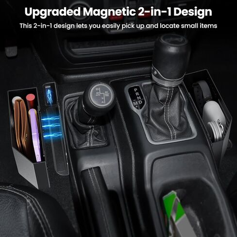 Upgraded Metal Magnetic Center Console Organizer for Jeep Wrangler JL/JLU/4XE 2018-2025 & Gladiator JT 2025 2024 2023-2020 Accessories, Gear Shift Side Storage Box Tray,Flag (Not for JK/JKU) in Saudi Arabia