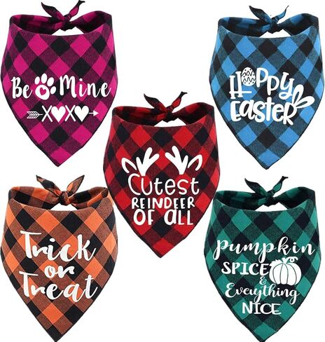 عطلات الكلب Bandanas 3 Pack ، Valentine St Patricks Day Easter وشاح للكلاب in Kuwait