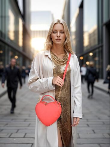 lola mae Heart Shape Satchel Crossbody Purse for women Zip Around Shoulder Bag in Saudi Arabia