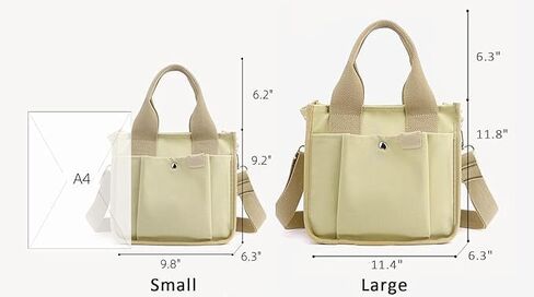 Small Canvas Tote Bag with Zipper, Canvas Multi-Pocket Crossbody Bag Purse Top Handle Satchel Handbags in Kuwait