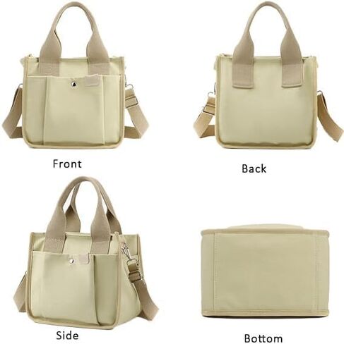 Small Canvas Tote Bag with Zipper, Canvas Multi-Pocket Crossbody Bag Purse Top Handle Satchel Handbags in Kuwait