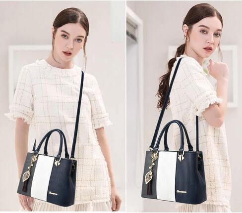 Purses and Handbags for Women Leather Tote Shoulder Bag Medium Satchel Purse Top Handle Bags for Ladies in Kuwait