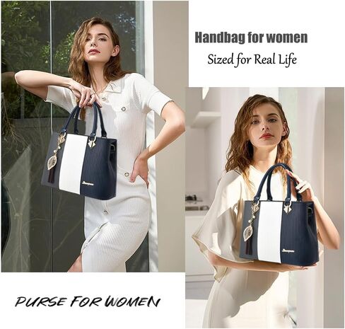 Purses and Handbags for Women Leather Tote Shoulder Bag Medium Satchel Purse Top Handle Bags for Ladies in Kuwait