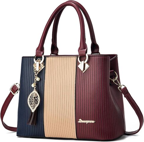 Purses and Handbags for Women Leather Tote Shoulder Bag Medium Satchel Purse Top Handle Bags for Ladies in Kuwait