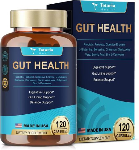 4-in-1 Gut Health Supplement with Probiotics, Prebiotics, Postbiotics & Digestive Enzymes for Women & Men, 60 Billion CFU Probiotics for Gut and Digestion, Strong Immunity, Skin (120 Capsules) in Kuwait