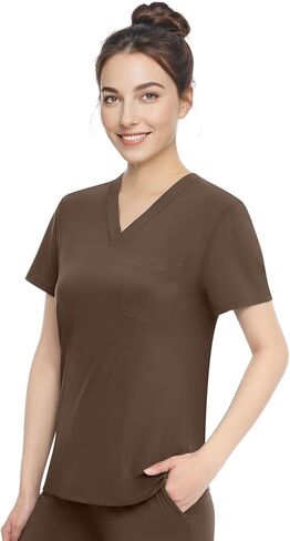 قمم فرك V -tele للسيدات - أعلى موحد للتمريض مع جيوب ، مقاومة التجاعيد والتنفس in Kuwait