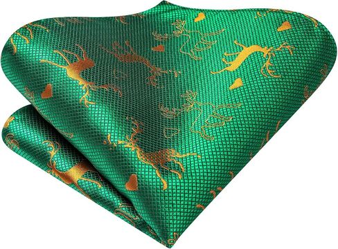 Dubulle Mens Cravat Christmas Ascot for Men Snowflake Elk Silk Pocket Square Cufflinks Party in Saudi Arabia