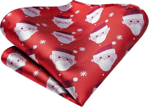 Dubulle Mens Cravat Christmas Ascot for Men Snowflake Elk Silk Pocket Square Cufflinks Party in Kuwait