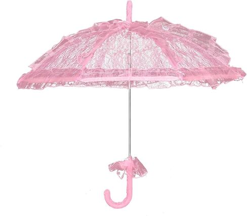 Mini Lace Embroidery Parasol for Kids - مظلة زفاف عتيقة لفتيات زهرة الزفاف ، المظلة الصغيرة الزخرفية لحفل الشاي in Kuwait