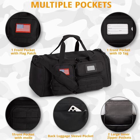 Expandable Gym Bag For Men,Tactical Large 3 in 1 Sports Duffle Bag With Shoes Compartment,Water Resistant Sports Gym Tote Bags Multi-functional Weekend Travel Backpack Overnight Bag in Kuwait