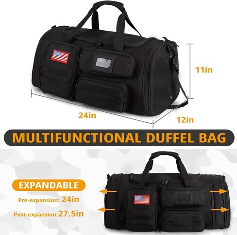 Expandable Gym Bag For Men,Tactical Large 3 in 1 Sports Duffle Bag With Shoes Compartment,Water Resistant Sports Gym Tote Bags Multi-functional Weekend Travel Backpack Overnight Bag in Kuwait