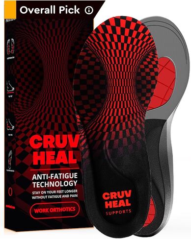 (New) Work Orthotic Insoles - Anti Fatigue Medium Arch Support Shoe Insert Men Women - for Plantar Fasciitis Flat Feet Leg - Relieve Foot Pain - Work Boot Insoles Standing All Day (XL, Blue Lines) in Kuwait