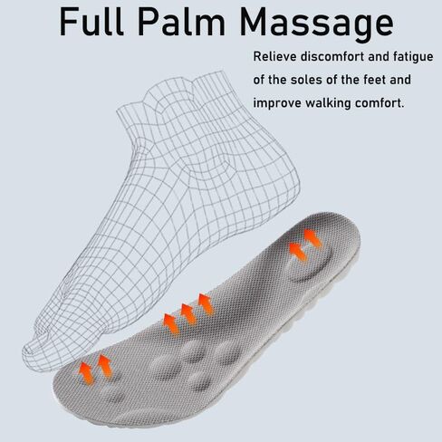 2 Pairs 4D Cloud Technology Insole - Super Soft Comfort Insoles, Soft Foot Protection Cloud Feeling Insole, U-Shape Memory Foam Insoles (Black, Men: US 8-11) in Kuwait
