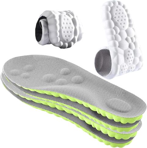 2 Pairs 4D Cloud Technology Insole - Super Soft Comfort Insoles, Soft Foot Protection Cloud Feeling Insole, U-Shape Memory Foam Insoles (Black, Men: US 8-11) in Kuwait