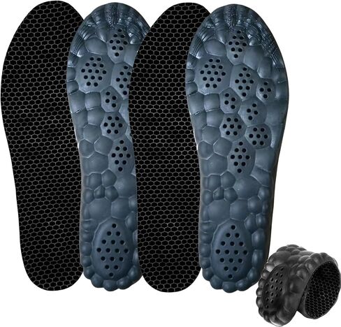 2 Pairs 4D Cloud Technology Insole - Super Soft Comfort Insoles, Soft Foot Protection Cloud Feeling Insole, U-Shape Memory Foam Insoles (Black, Men: US 8-11) in Kuwait