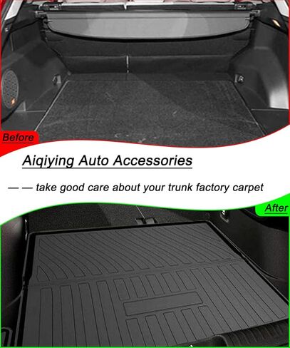 Cherokee Cargo Liners - All-Weather Protection Rear Cargo Trunk Tray Floor Mats Compatible with 2014-2018 Jeep Cherokee, 3D Modeling Waterproof Durable Odorless Black TPO Accessories Custom-Fit in Saudi Arabia