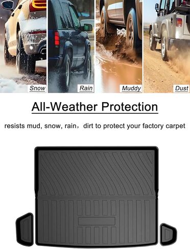 Cherokee Cargo Liners - All-Weather Protection Rear Cargo Trunk Tray Floor Mats Compatible with 2014-2018 Jeep Cherokee, 3D Modeling Waterproof Durable Odorless Black TPO Accessories Custom-Fit in Saudi Arabia