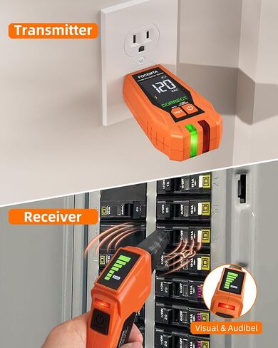 Circuit Breaker Finder & GFCI Outlet Tester with Digital LCD Display, 90-135V Electrical Circuit Tracer Tool for Electricians/DIY – Lightweight (Includes Batteries & Carrying Case) in Saudi Arabia
