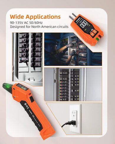 Circuit Breaker Finder & GFCI Outlet Tester with Digital LCD Display, 90-135V Electrical Circuit Tracer Tool for Electricians/DIY – Lightweight (Includes Batteries & Carrying Case) in Saudi Arabia