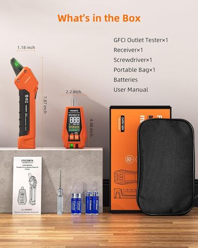 Circuit Breaker Finder & GFCI Outlet Tester with Digital LCD Display, 90-135V Electrical Circuit Tracer Tool for Electricians/DIY – Lightweight (Includes Batteries & Carrying Case) in Saudi Arabia