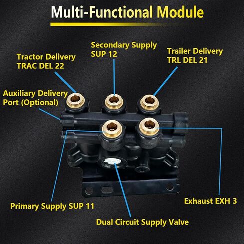 K035691 MV-3 ​​Air Brake Manifold Mifold Dash Valve Fit for Freightliner Mack Volvo International Semi Trucks Trailers 5001231 745K035691 BWK035691 in Kuwait