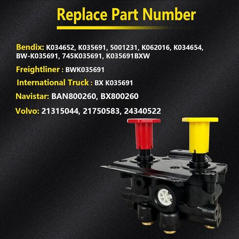 K035691 MV-3 ​​Air Brake Manifold Mifold Dash Valve Fit for Freightliner Mack Volvo International Semi Trucks Trailers 5001231 745K035691 BWK035691 in Kuwait