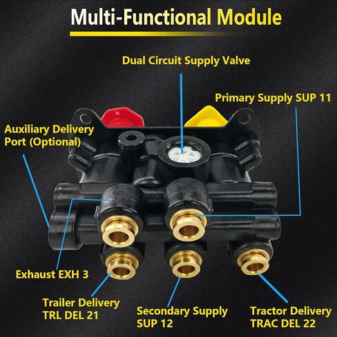 K035691 MV-3 Air Brake Manifold Control Dash Valve Fit For Freightliner Mack Volvo International Semi Trucks Trailers 5001231 745K035691 BWK035691 in Kuwait