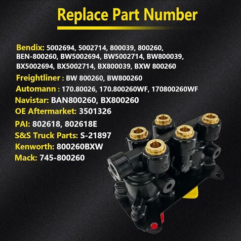 K035691 MV-3 Air Brake Manifold Control Dash Valve Fit For Freightliner Mack Volvo International Semi Trucks Trailers 5001231 745K035691 BWK035691 in Kuwait